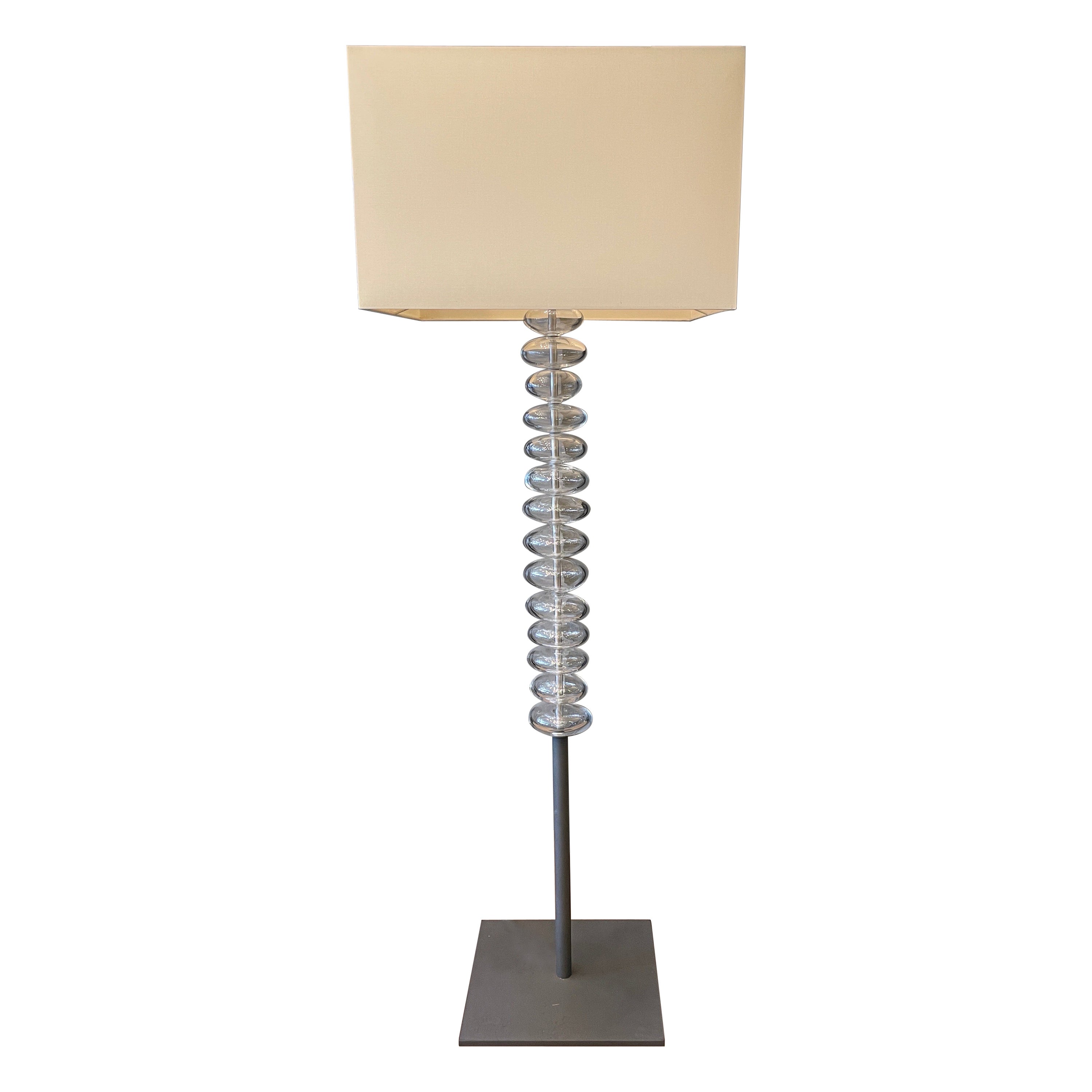 Large Murano Glass and Steel Floor Lamp by Jean-Marie Massaud For Sale