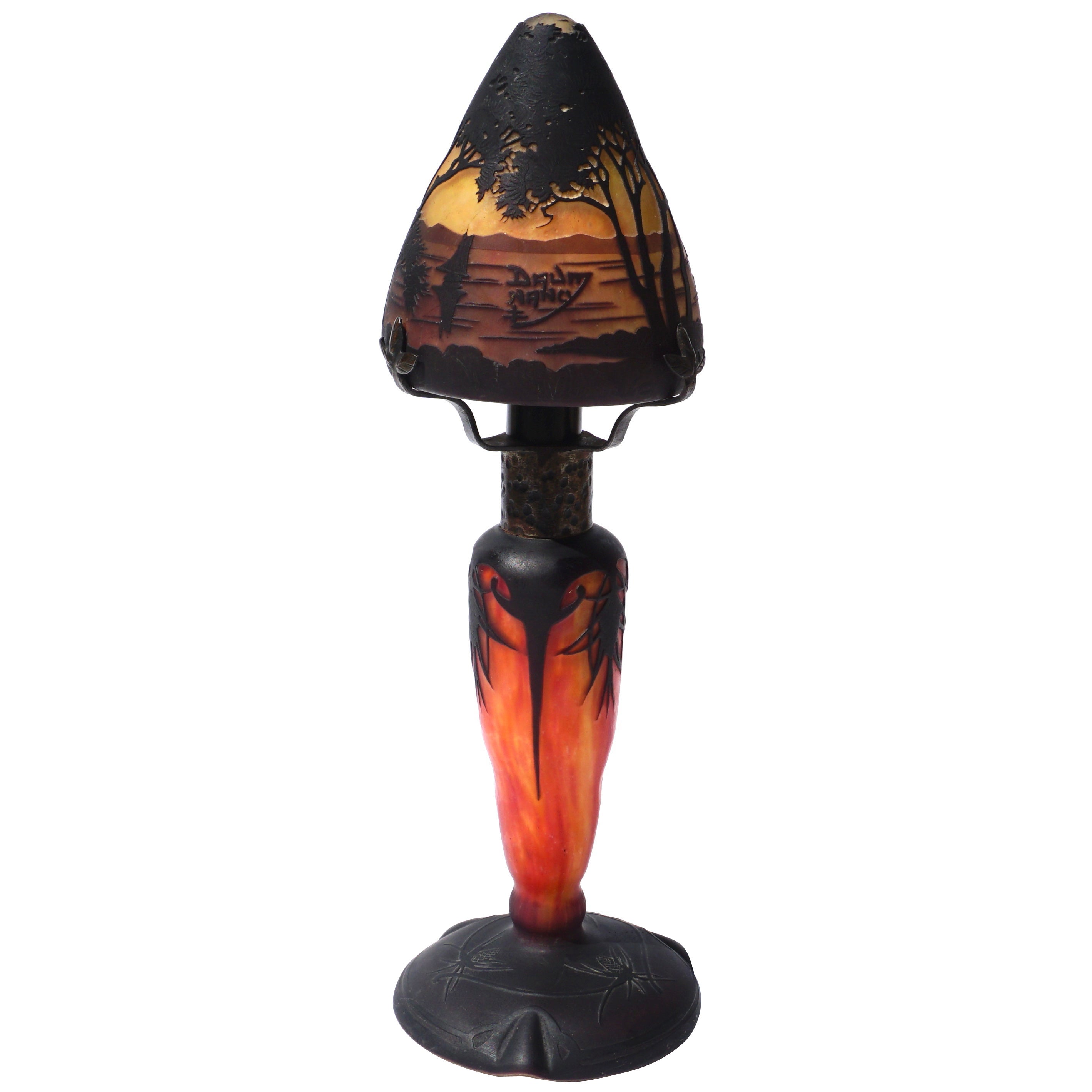 Lampe de table scénique camée Daum nancy en vente
