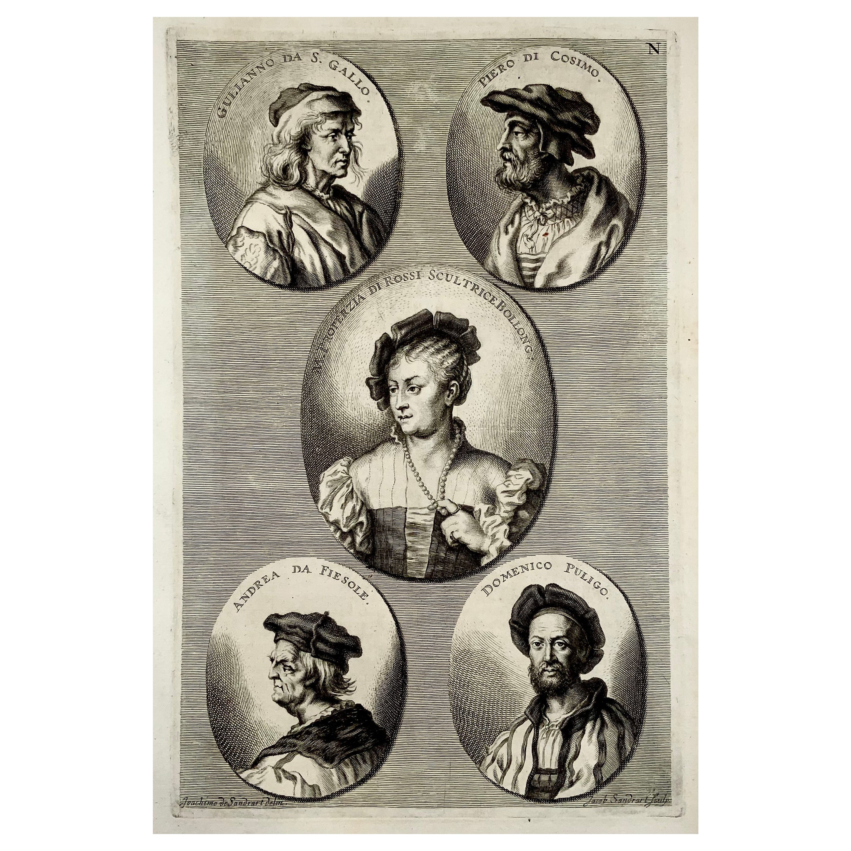 Folio Ritratti di artisti, Puligo, Fiesole, Rossi, Gallo, Cosimo
