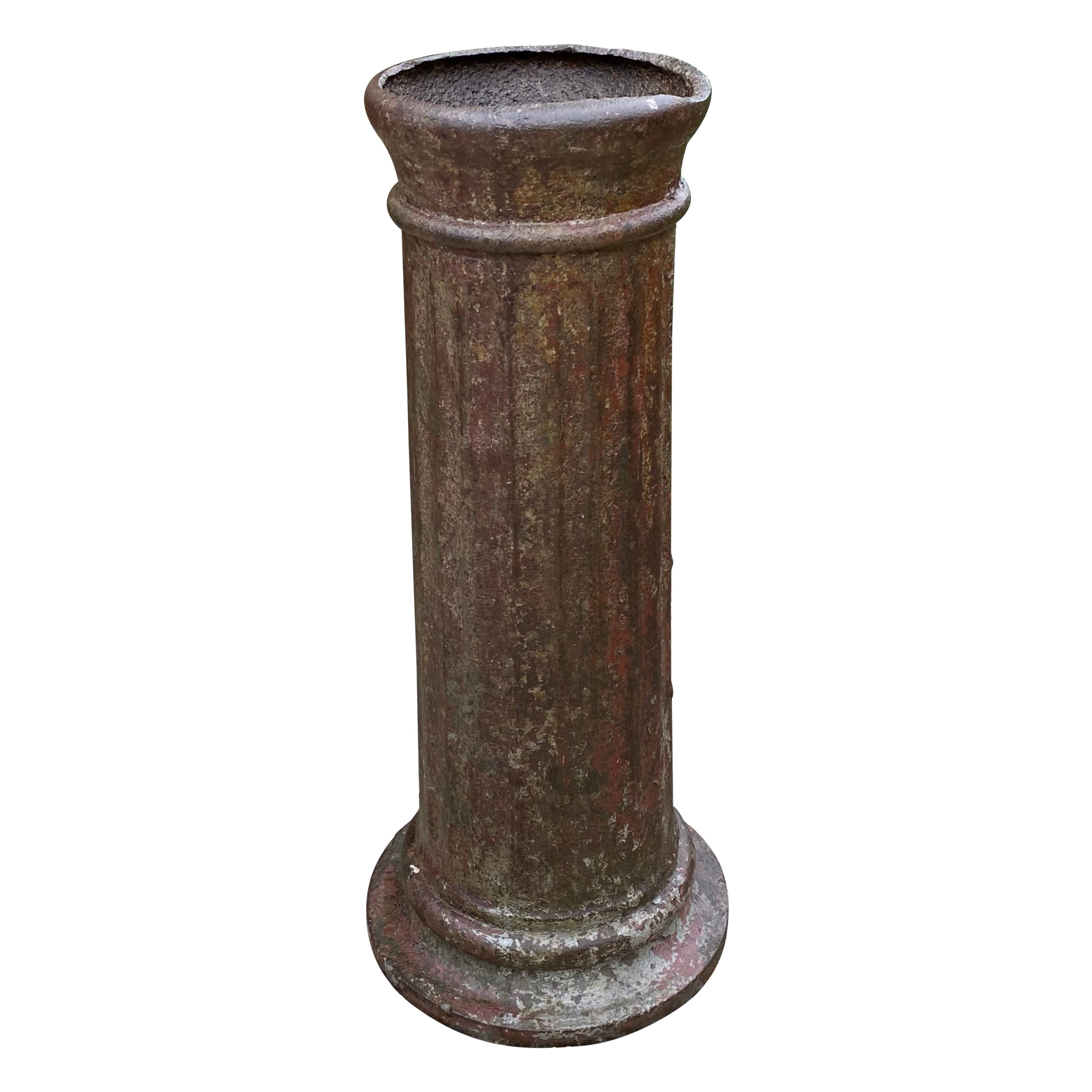 Antiker Eisen-Säulensockel oder Sockel