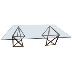 McGuire Geometric Rattan Pedestals for Table Console Desk Both Item Dimensions  
