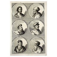 Folio portraits of artists, Carravagiom Raphael, Sarto, Penni et al.