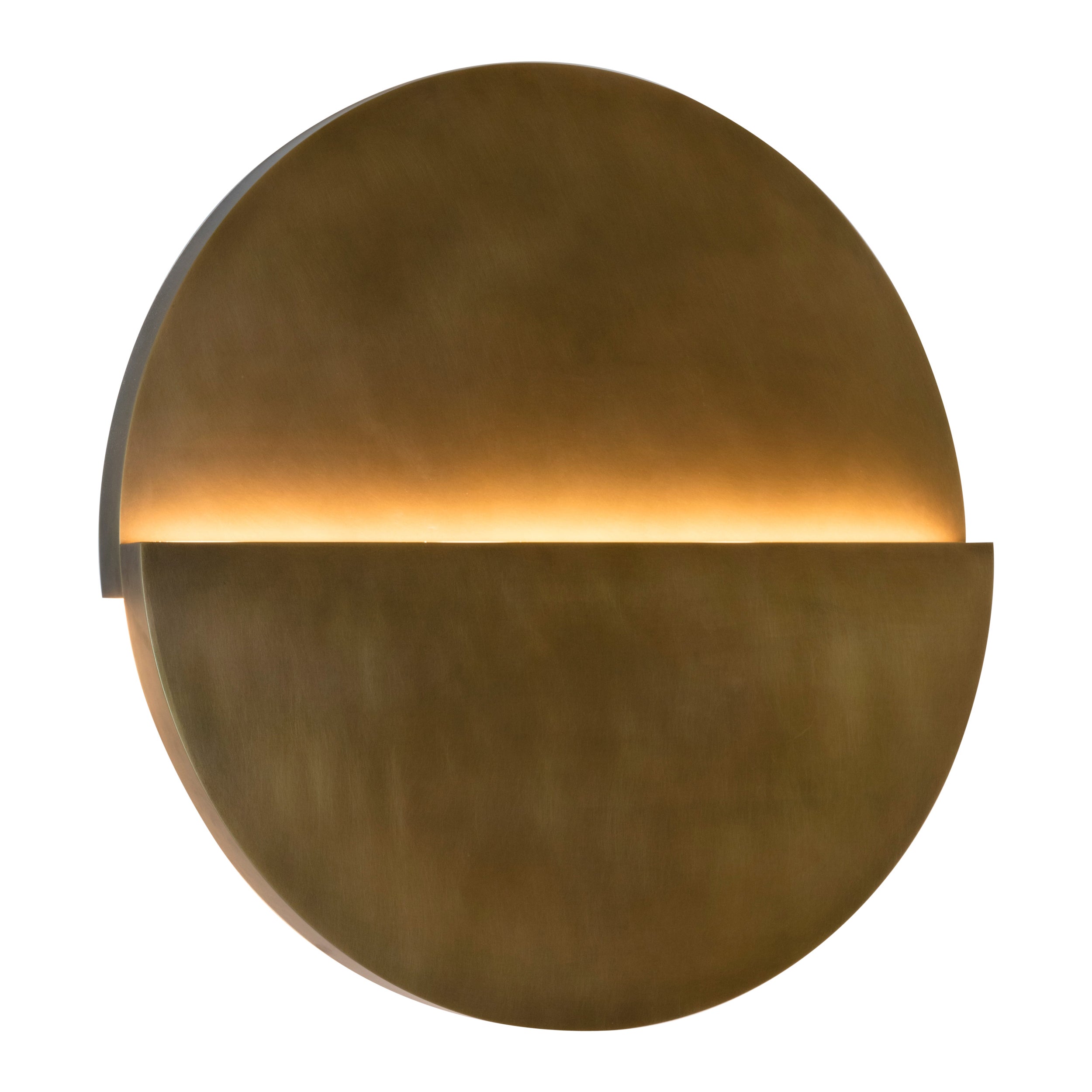 Circle Sconce in Antique Brass For Sale