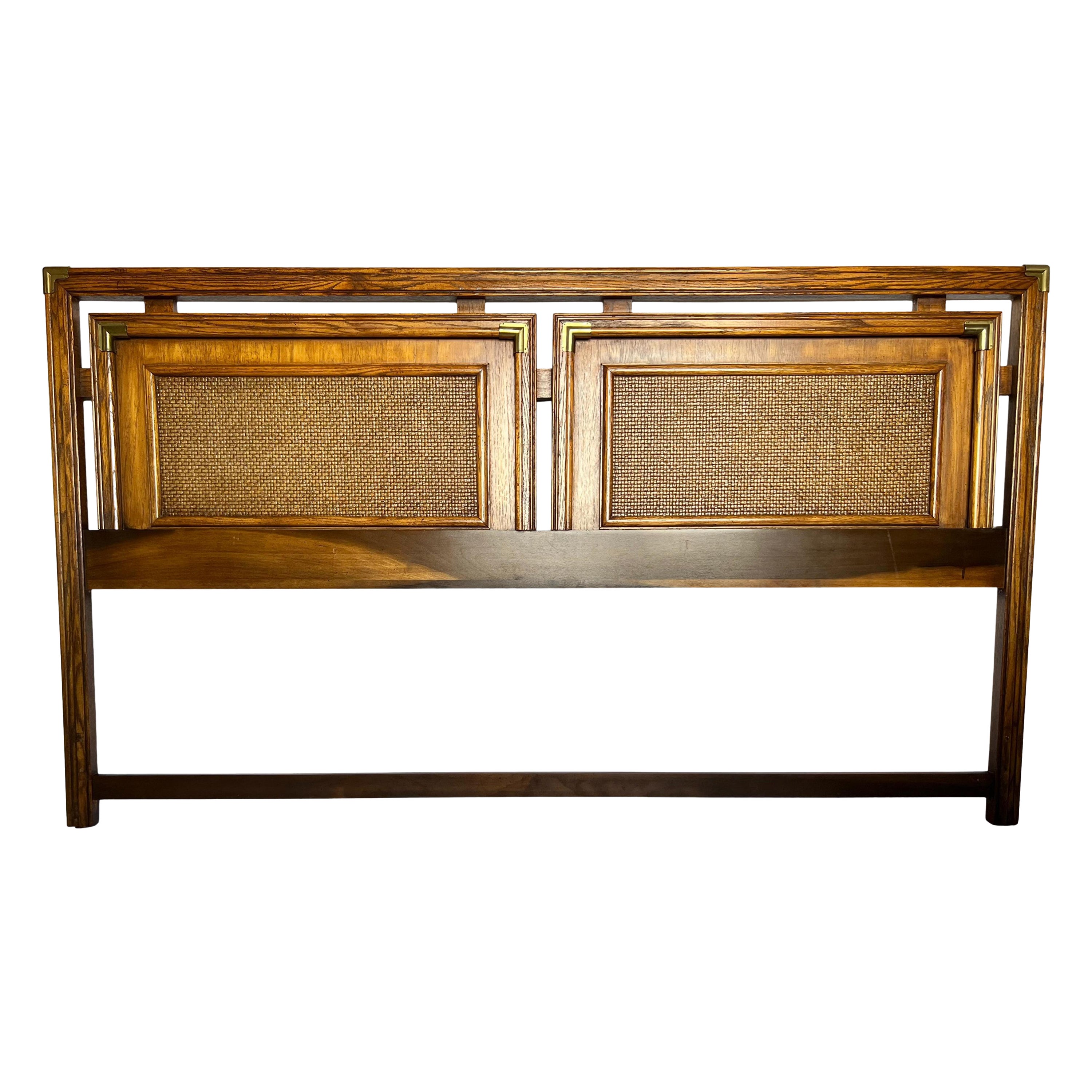 Mid-Century Modern Campaign King Headboard For Sale