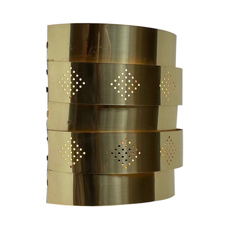Danish Modern Brass Wall Sconce by Werner Schou, Coronell, 1970s For Sale