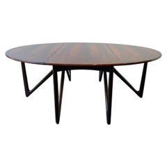 Niels Koefoed Oval Flap Gateleg Rosewood Dining Table