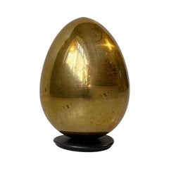 Scandinavian Midcentury Egg in Patinated Brass, 1970s
