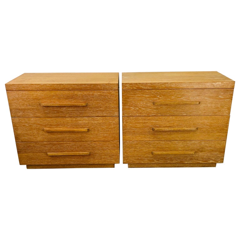 Oak Three Drawer Dressers, Pair For Sale at 1stDibs