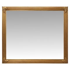 Fantastique grand miroir d'entrée ou de cloison en bois doré du 19ème siècle