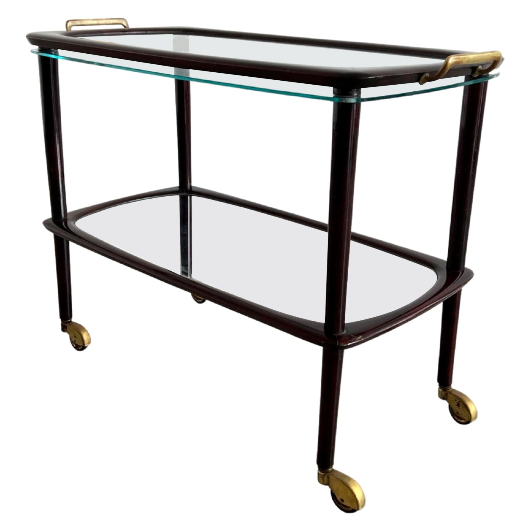 Italian Bar Cart by Cesare Lace for Fratelli Reguitti 1950s For Sale