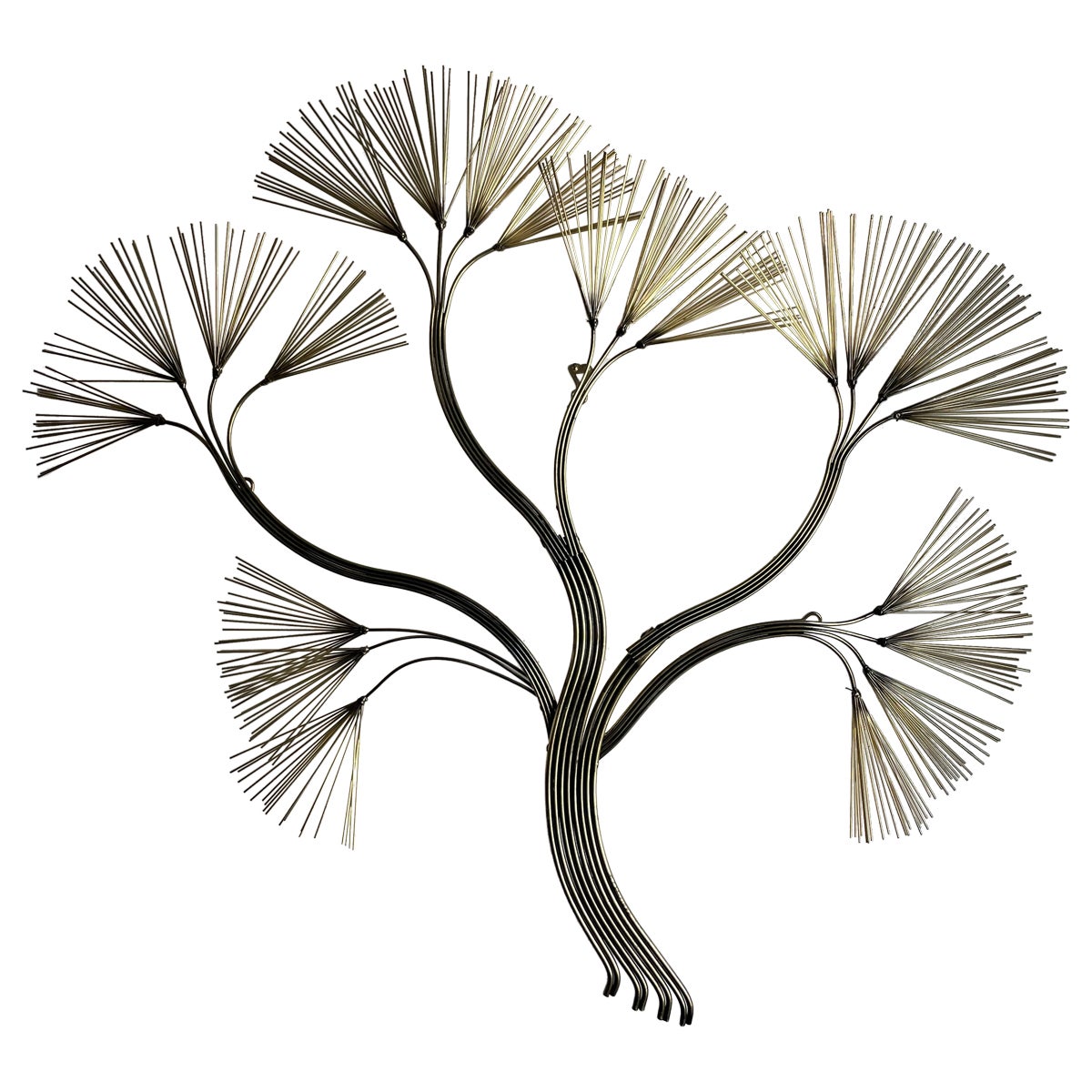 Curtis Jere Brutalist Brass Tree Wall Sculpture For Sale