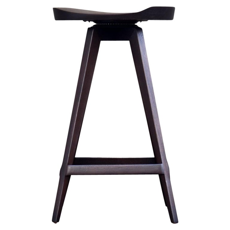 5x MidCentury Modern Sculpted Swiveling Tractor Seat Stool, Espresso