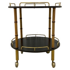 Maxwell Phillips Hollywood Regency Bamboo and Brass Bar Cart