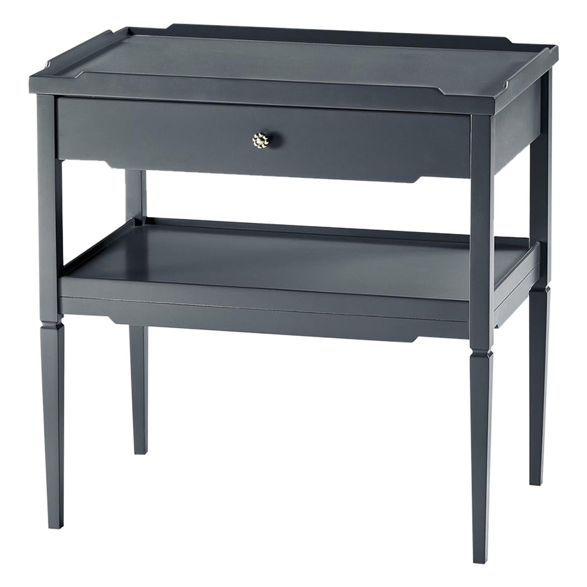Modern Painted Side Table, Navy For Sale