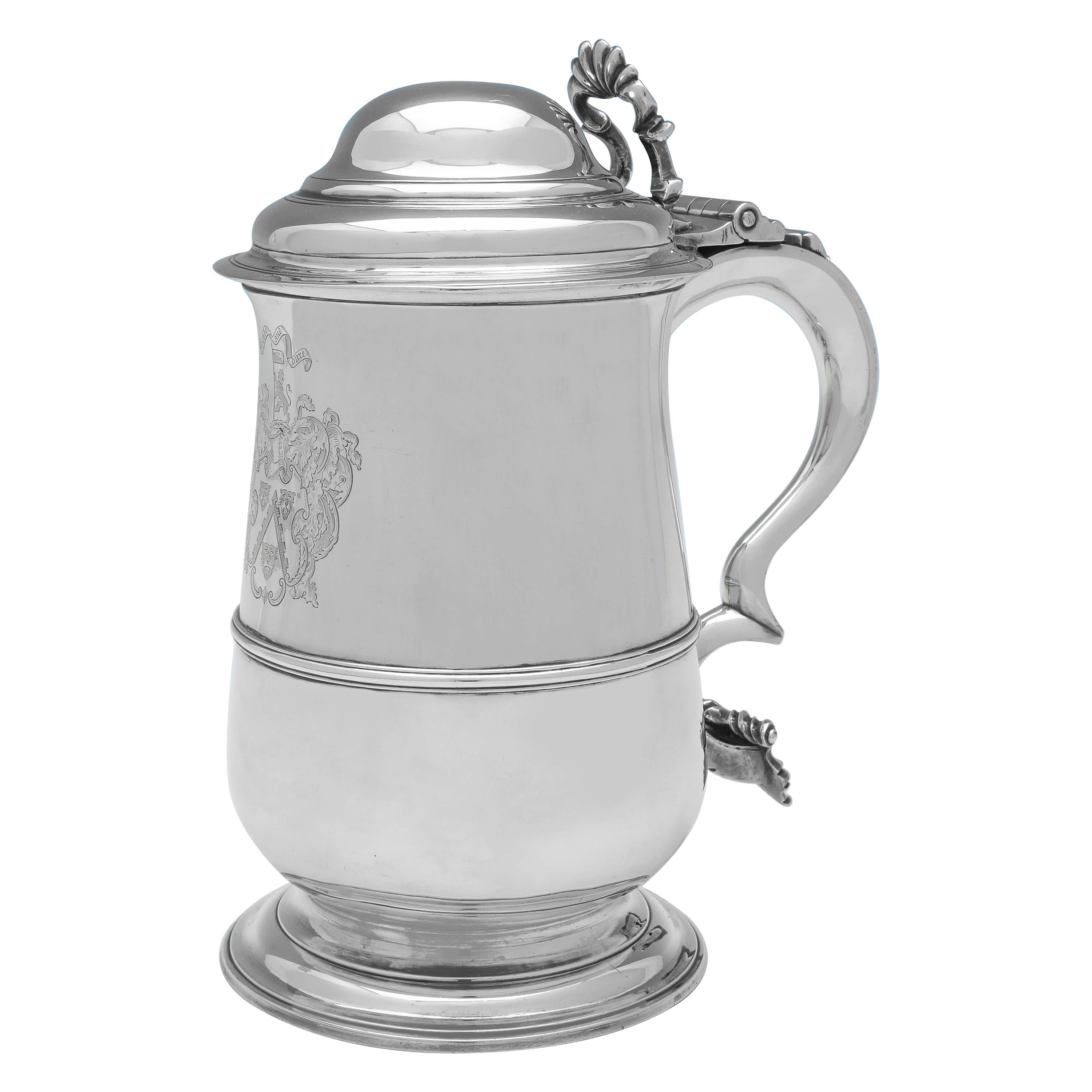 George III English Sterling Silver Tankard - London 1772 - William Plummer For Sale