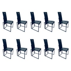 Postmodern Architectural Design Set of 10 Dining Chairs 1980's Italy