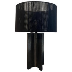 Contemporary Manolo Eirin Handmade Lampshade with Organic Cotton, Black