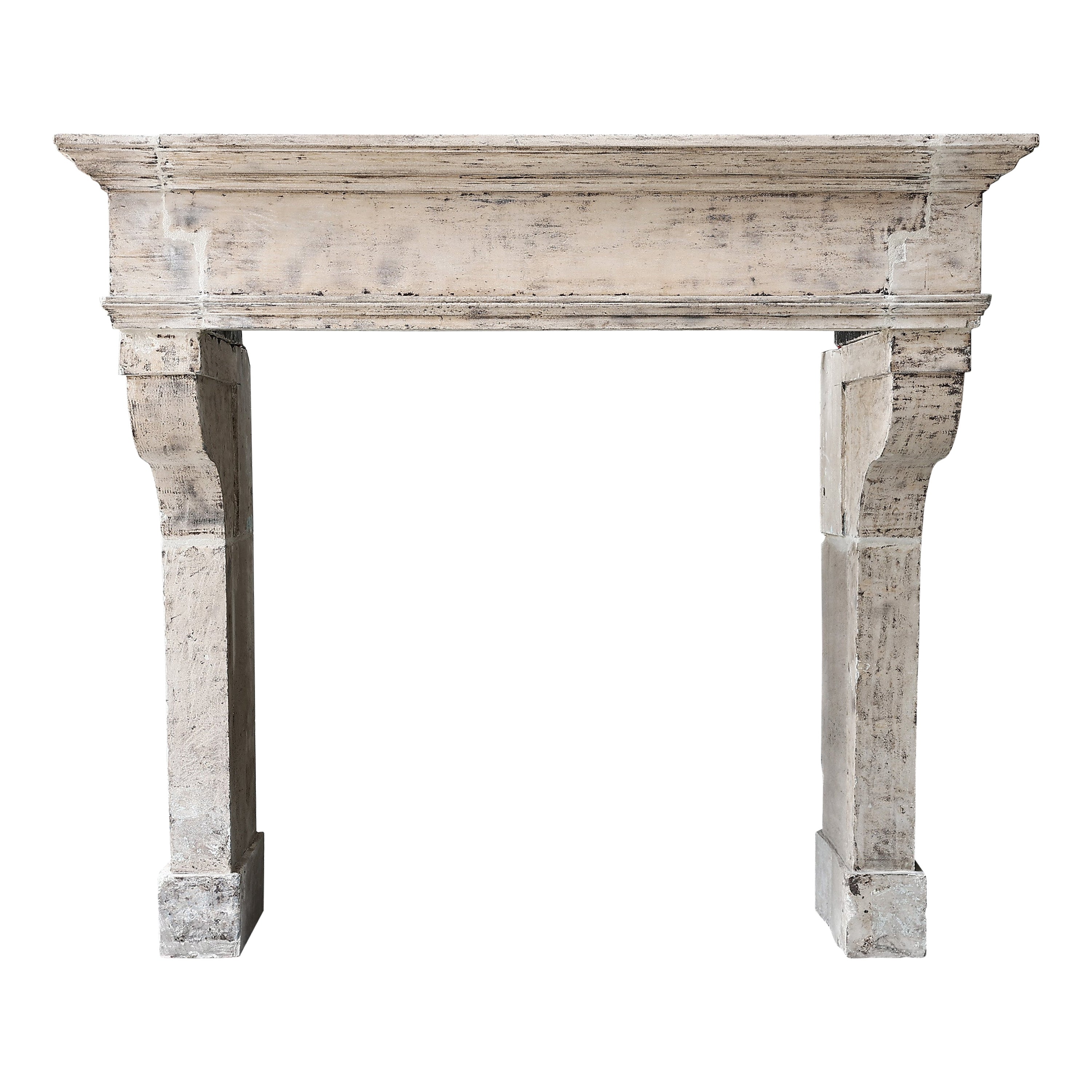 19th century Fireplace of French Limestone in Campagnarde style