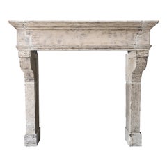 Antique 19th century Fireplace of French Limestone in Campagnarde style