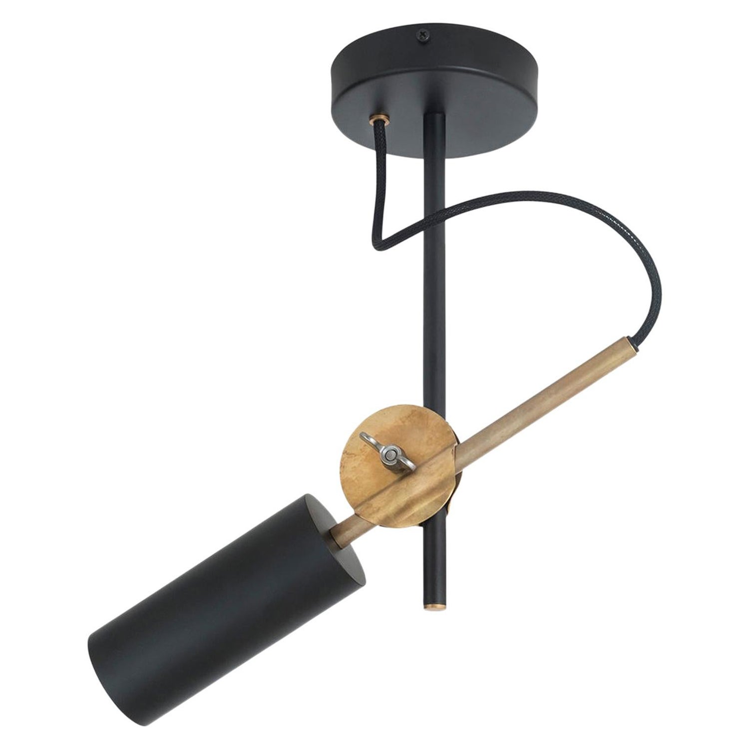 Johan Carpner Stav Spot 1 Black Ceiling Lamp by Konsthantverk