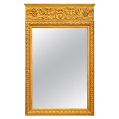 Miroir italien néoclassique du 19ème siècle en bois doré