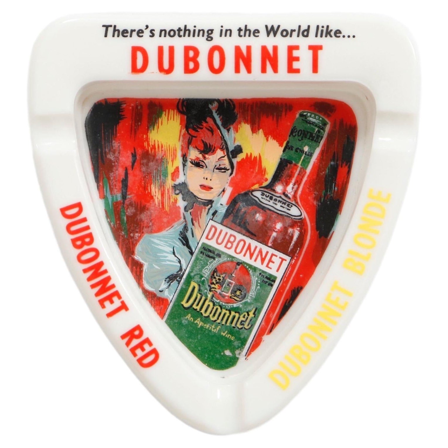 Cendrier en verre opalin Dubonnet