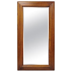 Large Cherry Wood Frame Beveled Glass Standing Dressing Hall Mirror