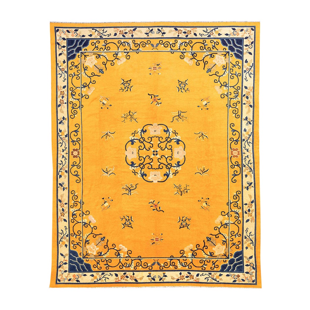 Chinese Peking Rug Imperial Gold-Color