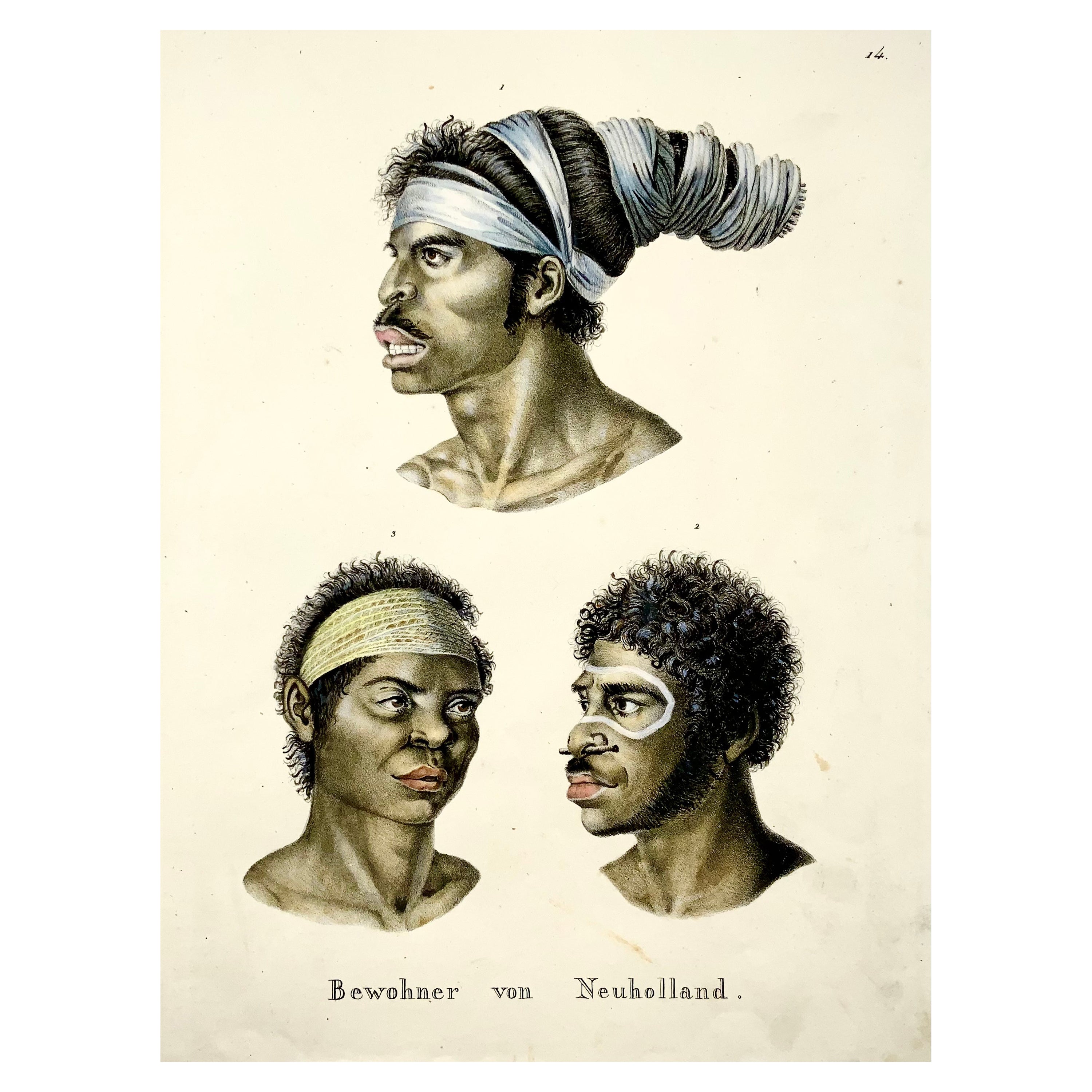 Brodtmann, Aborigines of Australia, Folio, Stone Lithograph, Hand Coloured For Sale