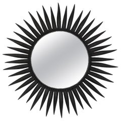 Sunburst Eyelash Mirror in Black Wrought Iron