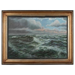 Early 20th Century Pastel of an Ocean View Seascape