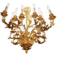 Excellent french rococo gilt bronze chandelier