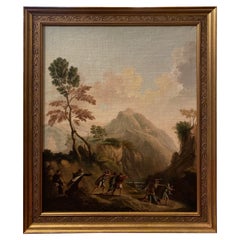 18th Century Continental Original Oil Painting of a Biblical Scene
