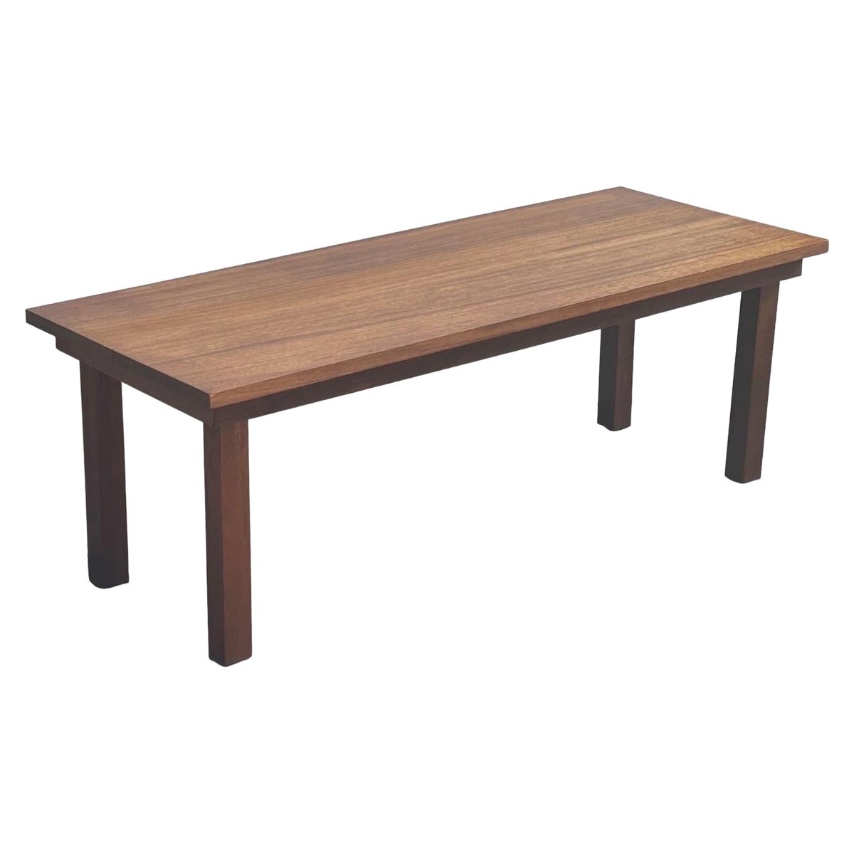 Vintage Mid-Century Modern Walnut Teak Wood Coffee Table For Sale