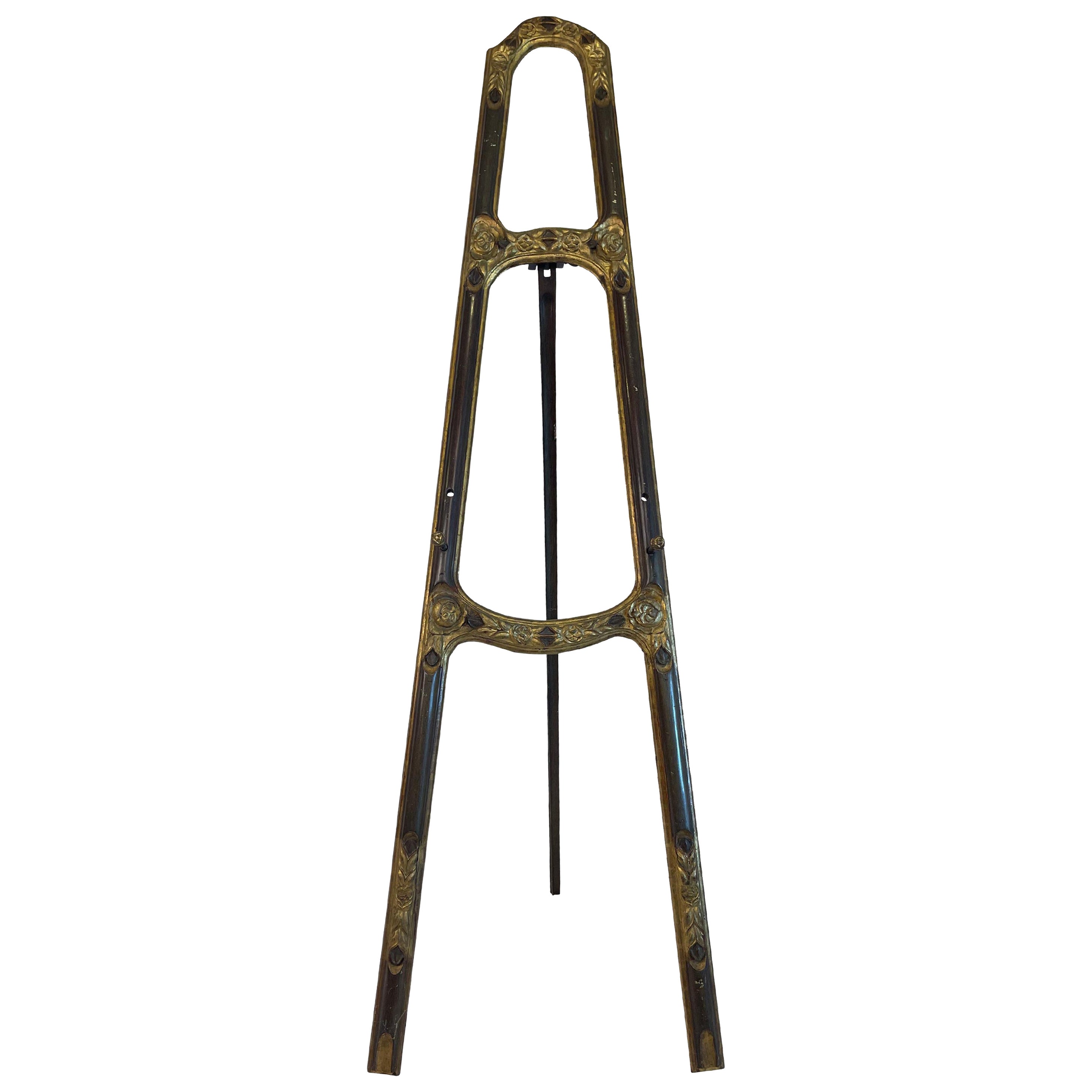 Continental Gilt and Mahogany Easel