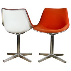 French Pair of L202 Chairs by Roland Schweitzer for Lafargue, 1970s