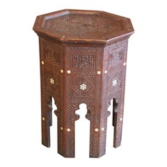 Antique Moorish Inlaid Side Table