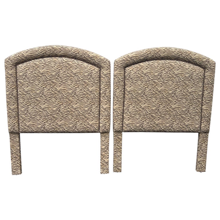 Pair of Zebra Print Twin Headboards For Sale at 1stDibs