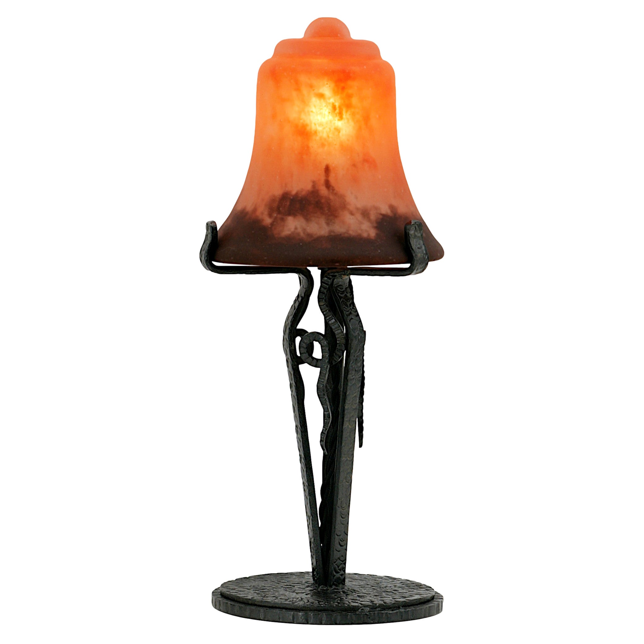 Lampe de bureau Art déco française de Daum, fin des années 1920 En