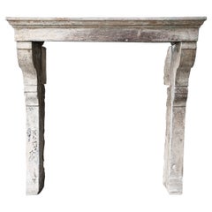 Antique 19th Century Mantle Surround in Campagnarde Style of French Limestone