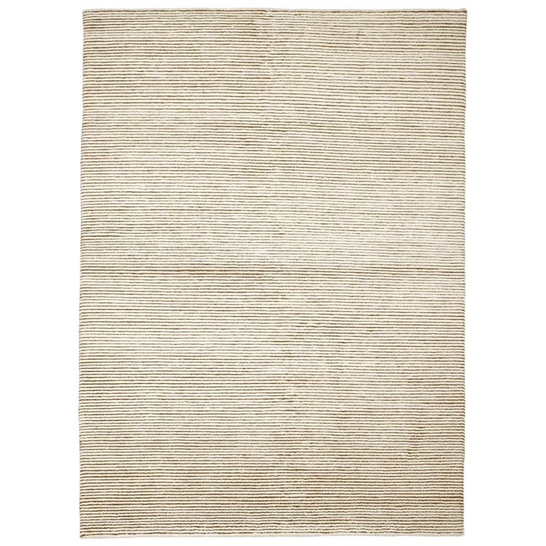 Contemporary Warm Ivory Wool Durable Rug by Deanna Comellini In Stock