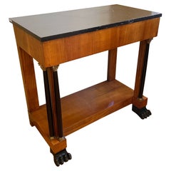 Antique Biedermeier Cherry Console with Marble Top, West Germany / Rhineland, circa 1820
