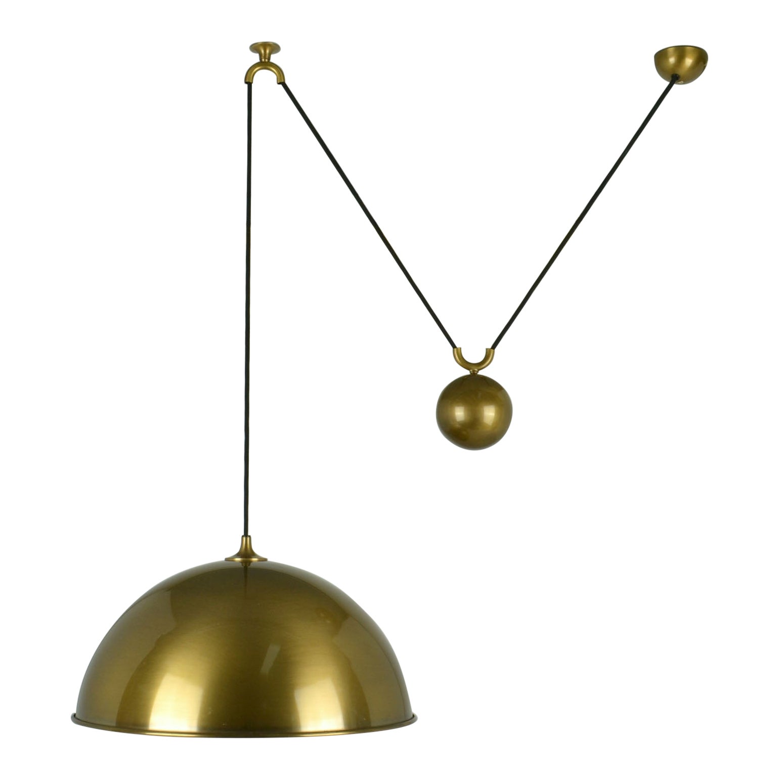 Minimal Brass 'Posa' Pendant Side Counter Weight by Florian Schulz