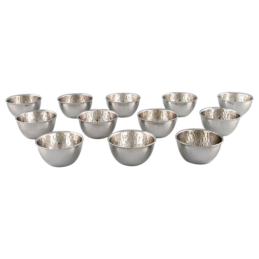 Elon Arenhill, Well-Known Swedish Silversmith, Twelve Modernist Cups For Sale