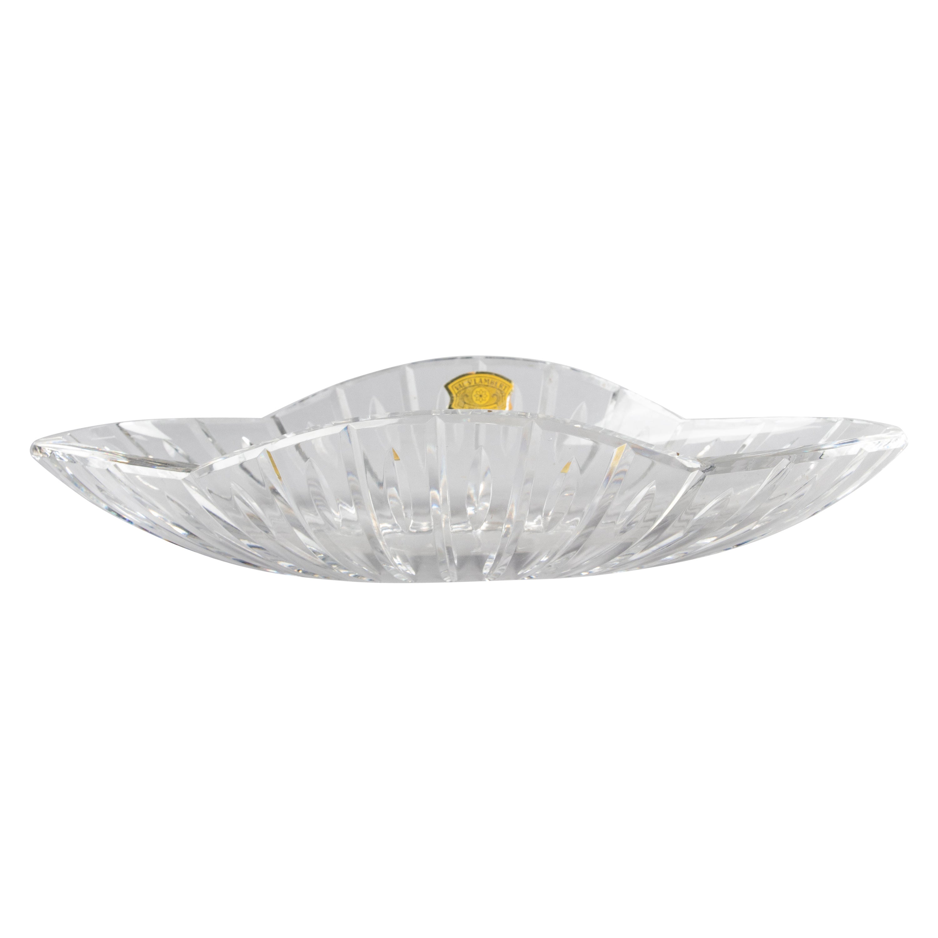 Large Mid-Century Modern Clear Crystal Bowl Made by Val Saint Lambert