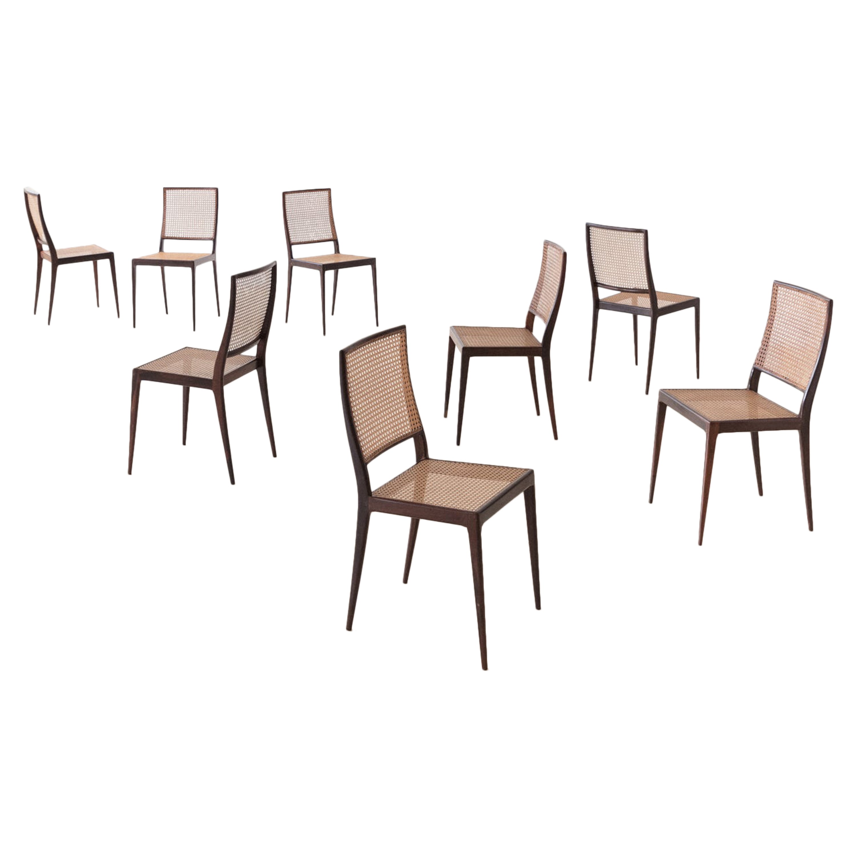 Set of 8 Unilabor Chairs MT 552, Geraldo de Barros, 1960s, Brazilian Design For Sale
