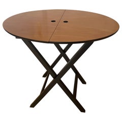 "Battista Folding" Table by Romeo Sozzi/ Promemoria with Cherry Wood Surface