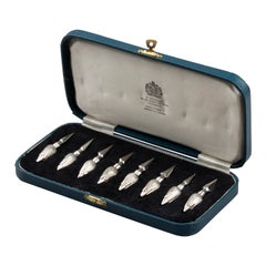 Early 20th Century Set of 8 Silver Plated Corn Corn Cob Holders, Mappin & Webb