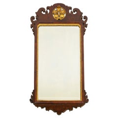 George II Walnut and Parcel Gilt Mirror