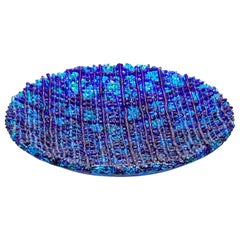 Blue Topography, a Woven Glass Sculptural Centrepiece by Cathryn Shilling